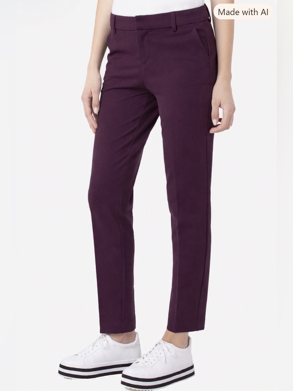 Liverpool Kelsey Knit Trousers Dark Plum Size 14